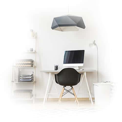 Student desk and lamp